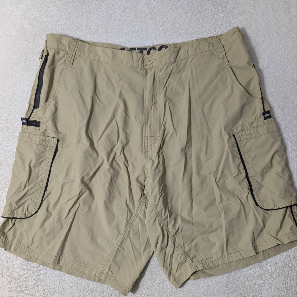 NEW AFTCO Shorts Mens 42/10 Tan Bluewater Fishing Cargo Nylon Utility LOGOS